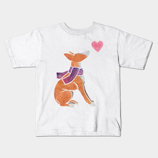 Watercolour Ibizan Hound Kids T-Shirt by animalartbyjess